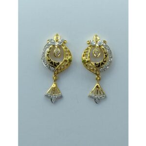 22KT Gold Antique CZ diamond Earring SSJ-E002