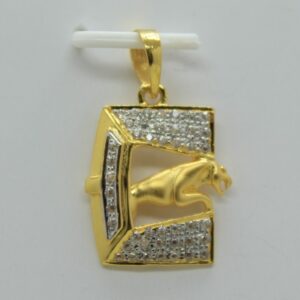 22k cz executive fancy chain pendant