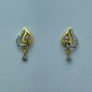 22k hallmark cZ light weight earrings
