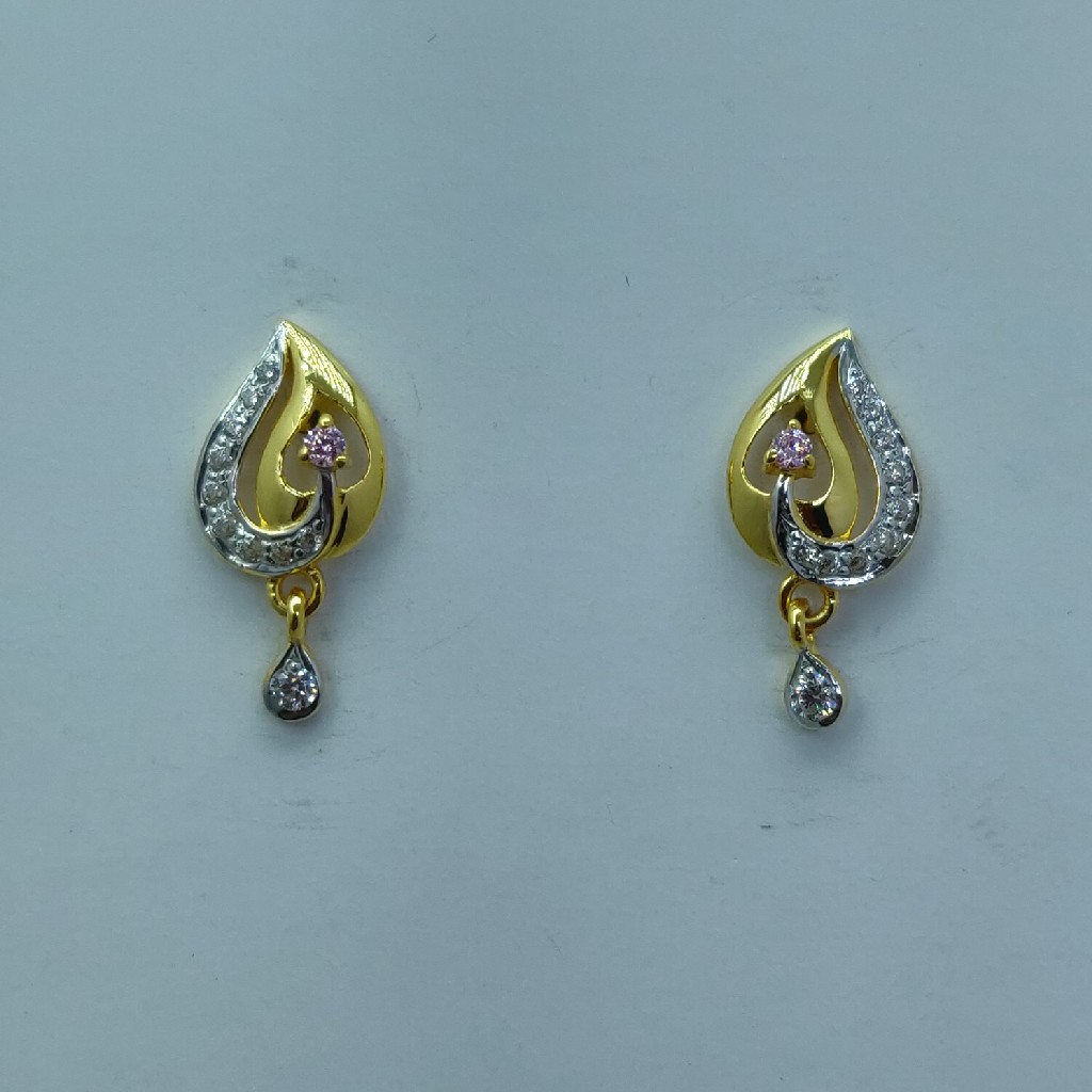 22k hallmark cZ light weight earrings