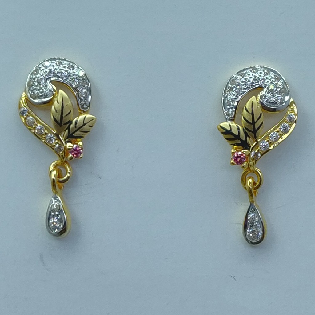 22k cz light weight fancy earrings