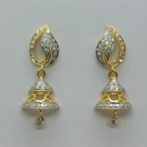 22k cz gold jummar earrings