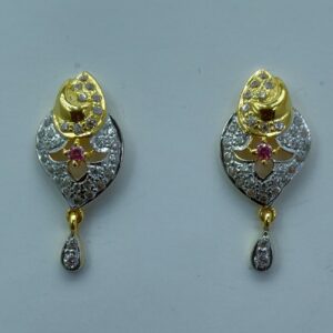 22k/916 fancy cz gold earrings
