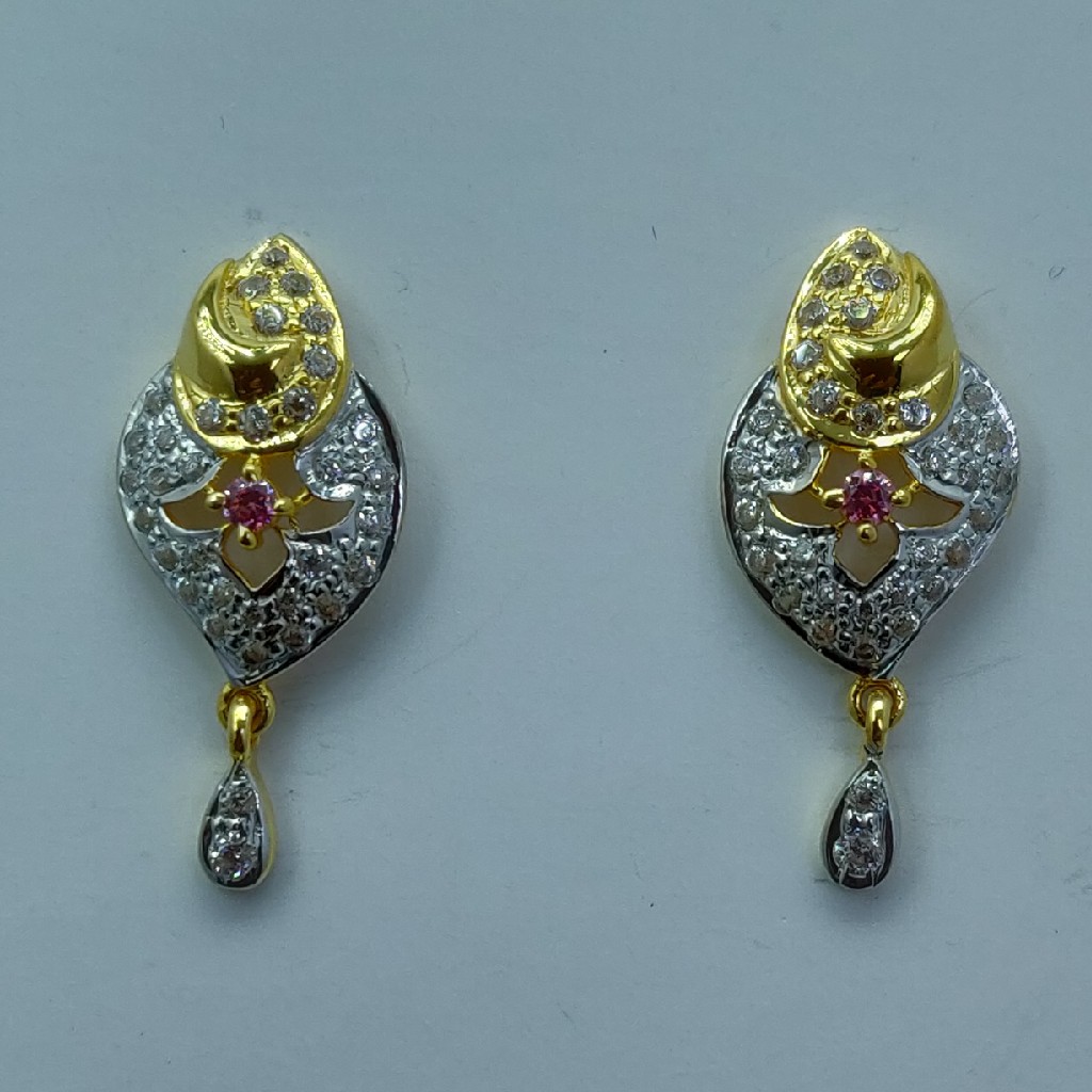 22k/916 fancy cz gold earrings