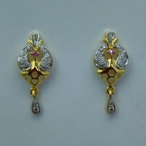 916 cz rhodium plated earrings