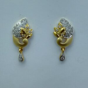 22k fancy cz gold earrings