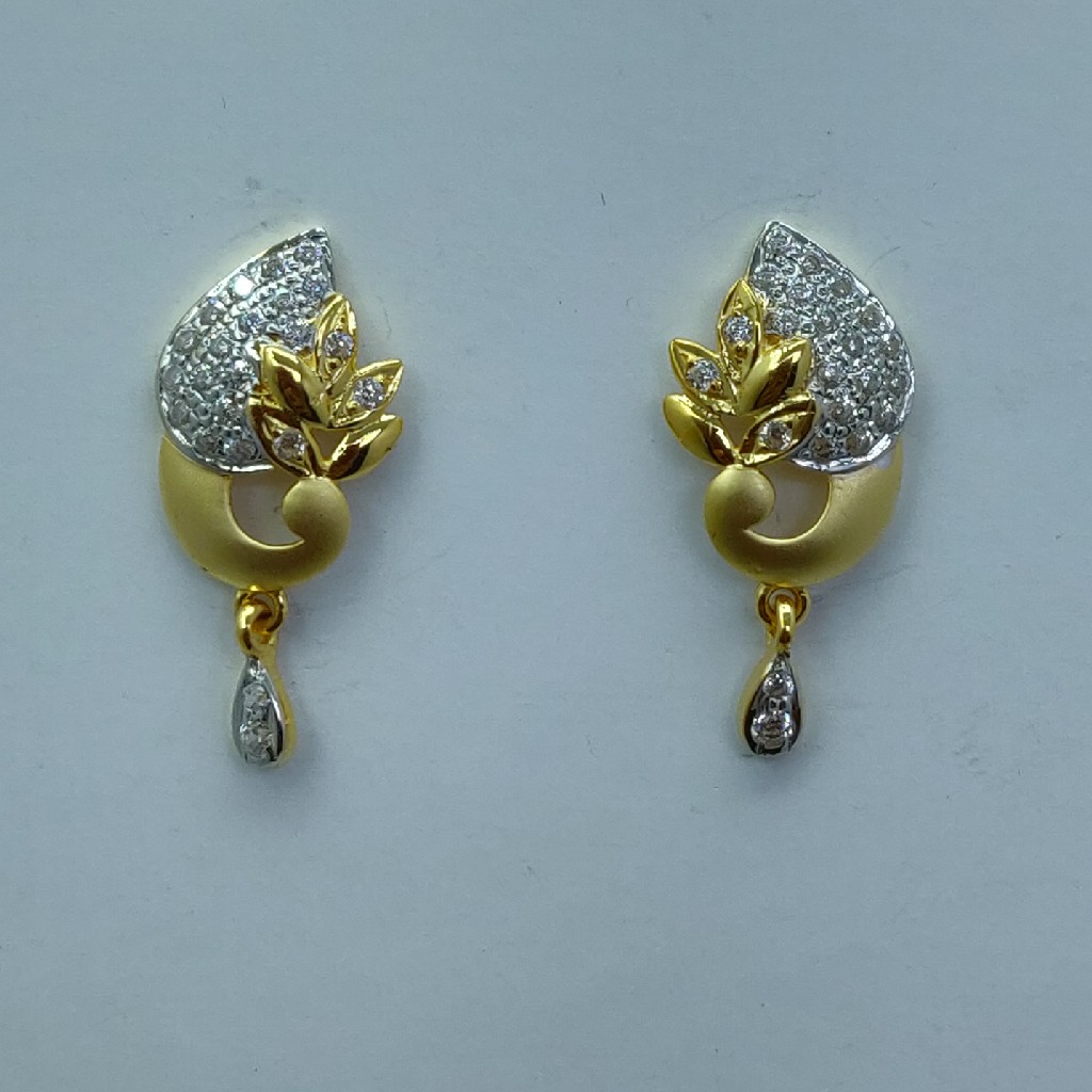 22k fancy cz gold earrings
