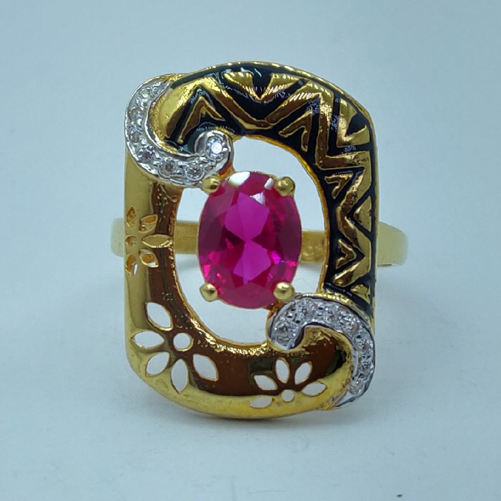 22k/916 cz rodium plated and fancy ladies ring - Image 4