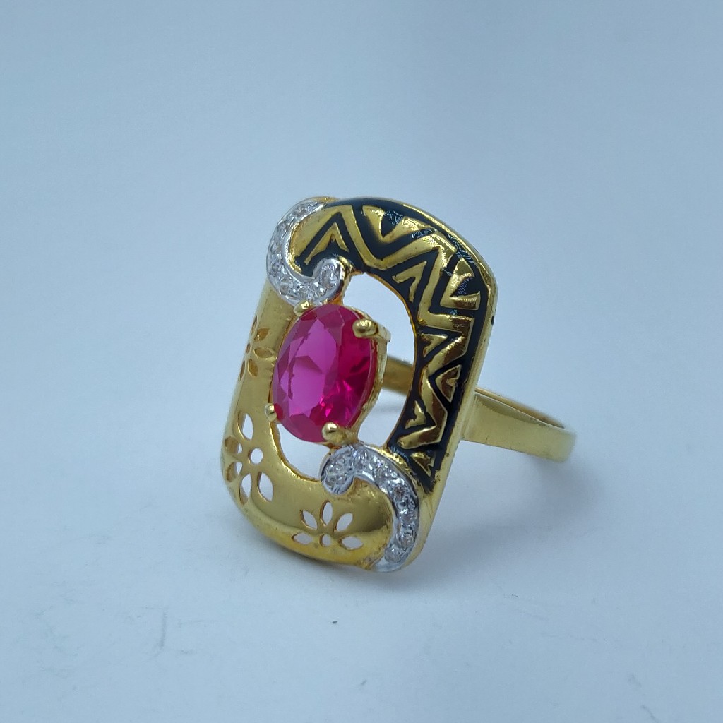 22k/916 cz rodium plated and fancy ladies ring - Image 3