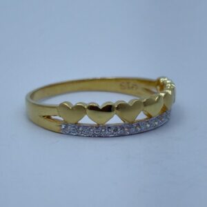 916 cz gold plated fancy ladies ring