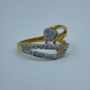 22k rodium plated fancy ladies ring