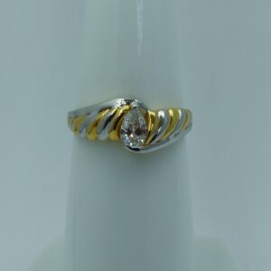 22k Gold rhodium plated light weight ladies ring