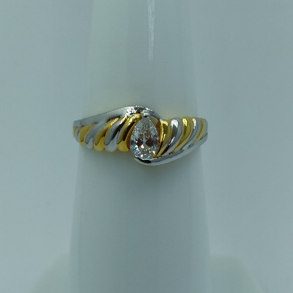 22k Gold rhodium plated light weight ladies ring - Image 4
