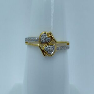 Cz gold & rhodium plated fancy ring