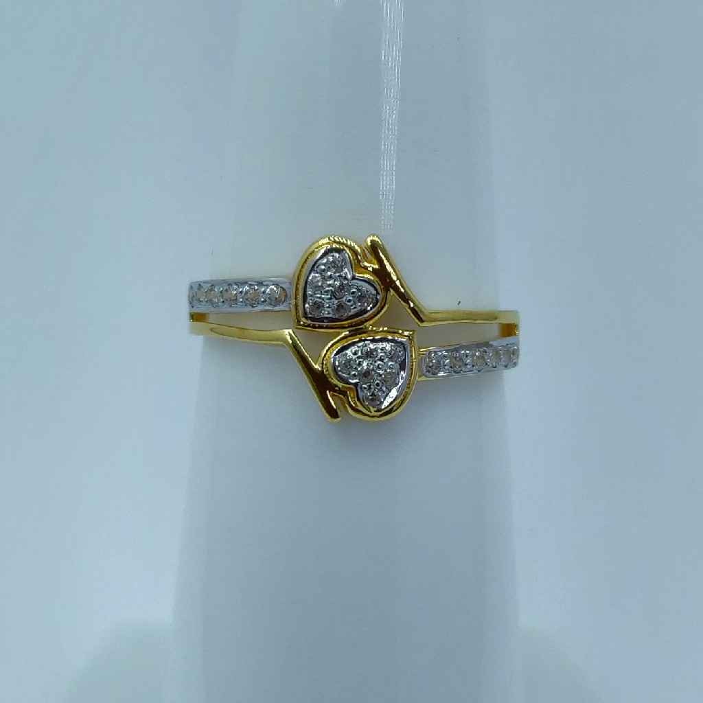 Cz gold & rhodium plated fancy ring - Image 4