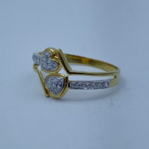 Cz gold & rhodium plated fancy ring