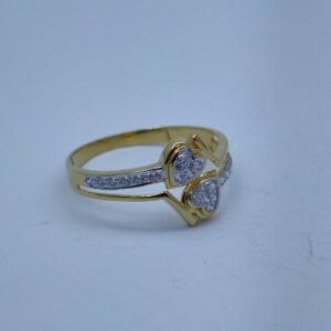 Cz gold & rhodium plated fancy ring