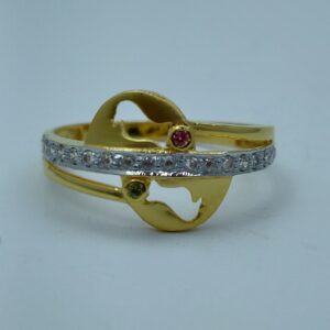 cz gold Fancy 916 ladies ring