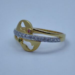cz gold Fancy 916 ladies ring