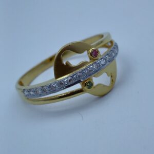 cz gold Fancy 916 ladies ring