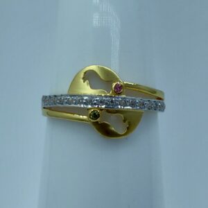 cz gold Fancy 916 ladies ring