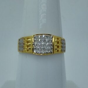 916 Gold rhodium plated gents ring