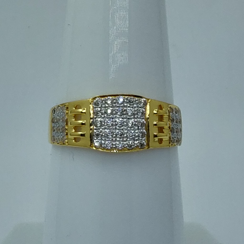 916 Gold rhodium plated gents ring