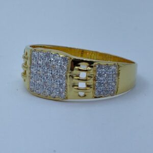 22k cz gold gents ring