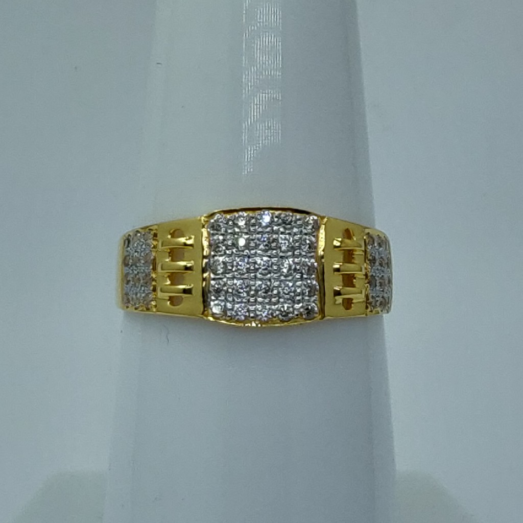 22k cz gold gents ring