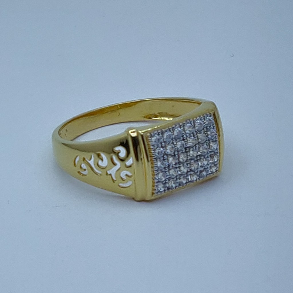 22k/916 cz rodium plated gents ring - Image 3