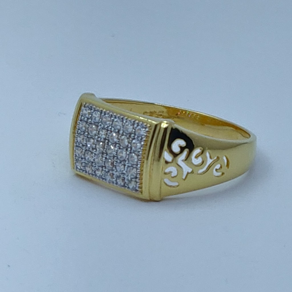 22k/916 cz rodium plated gents ring - Image 2