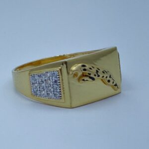 916 hm white rhodium plated gents ring