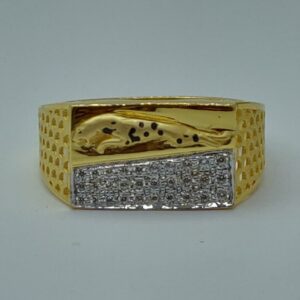 22k rhodium plated fancy gents ring