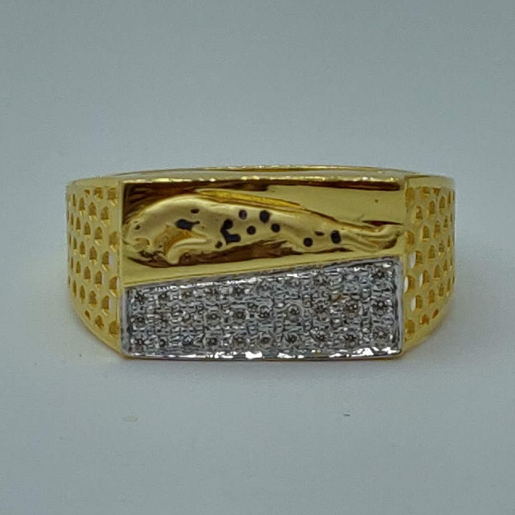 22k rhodium plated fancy gents ring - Image 4