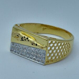 22k rhodium plated fancy gents ring