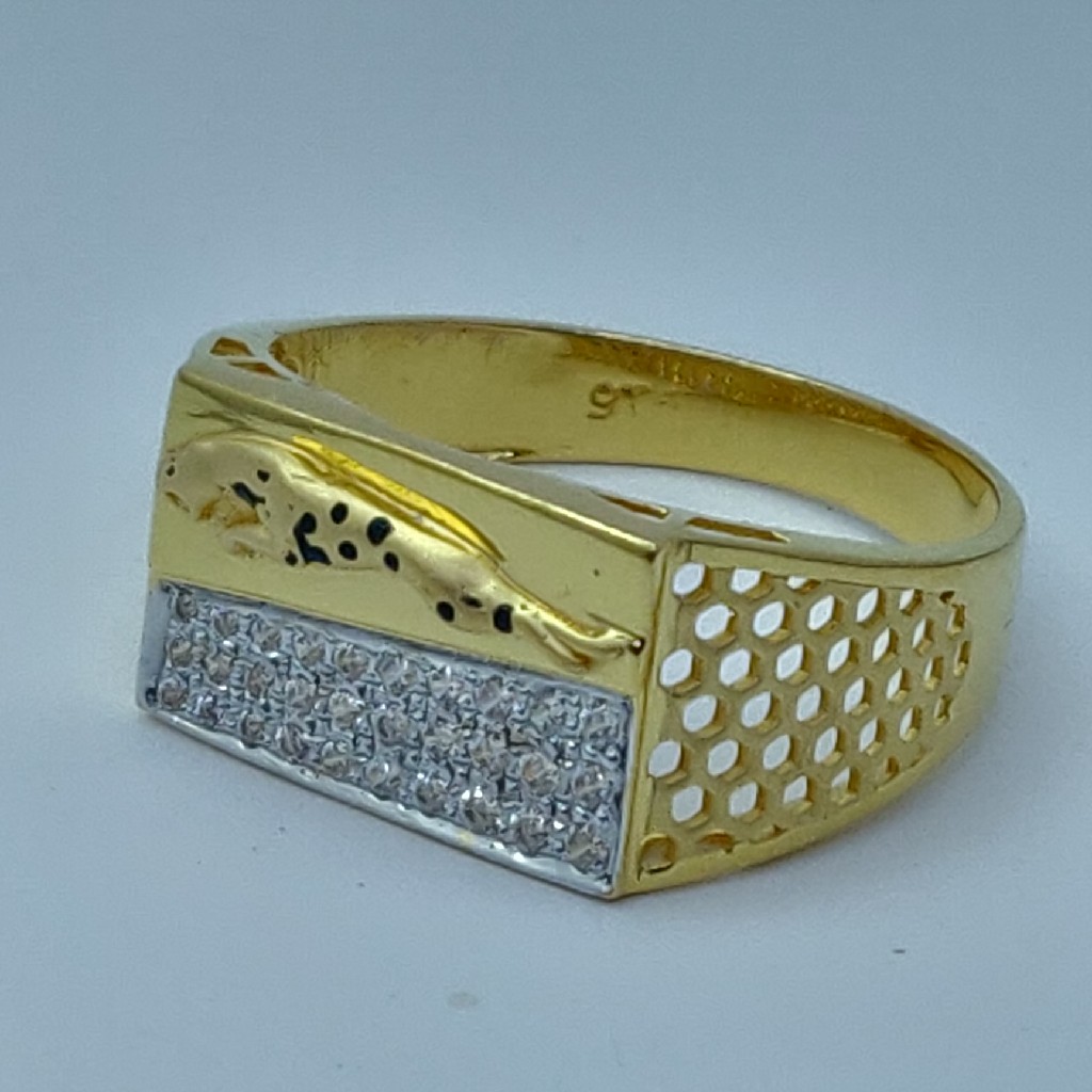 22k rhodium plated fancy gents ring - Image 3