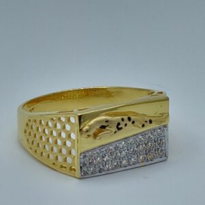 22k rhodium plated fancy gents ring