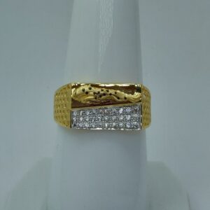 22k rhodium plated fancy gents ring