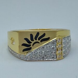 22k cz fancy gold gents ring