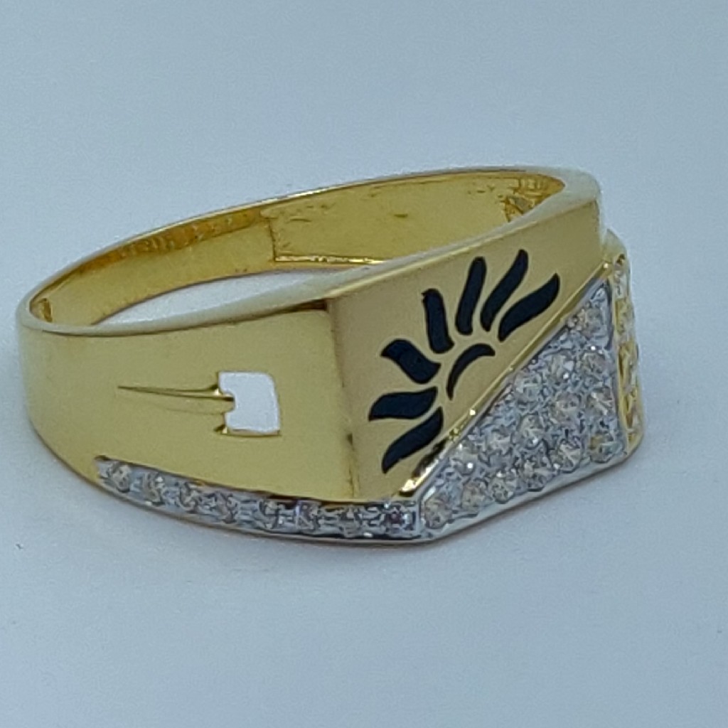 22k cz fancy gold gents ring