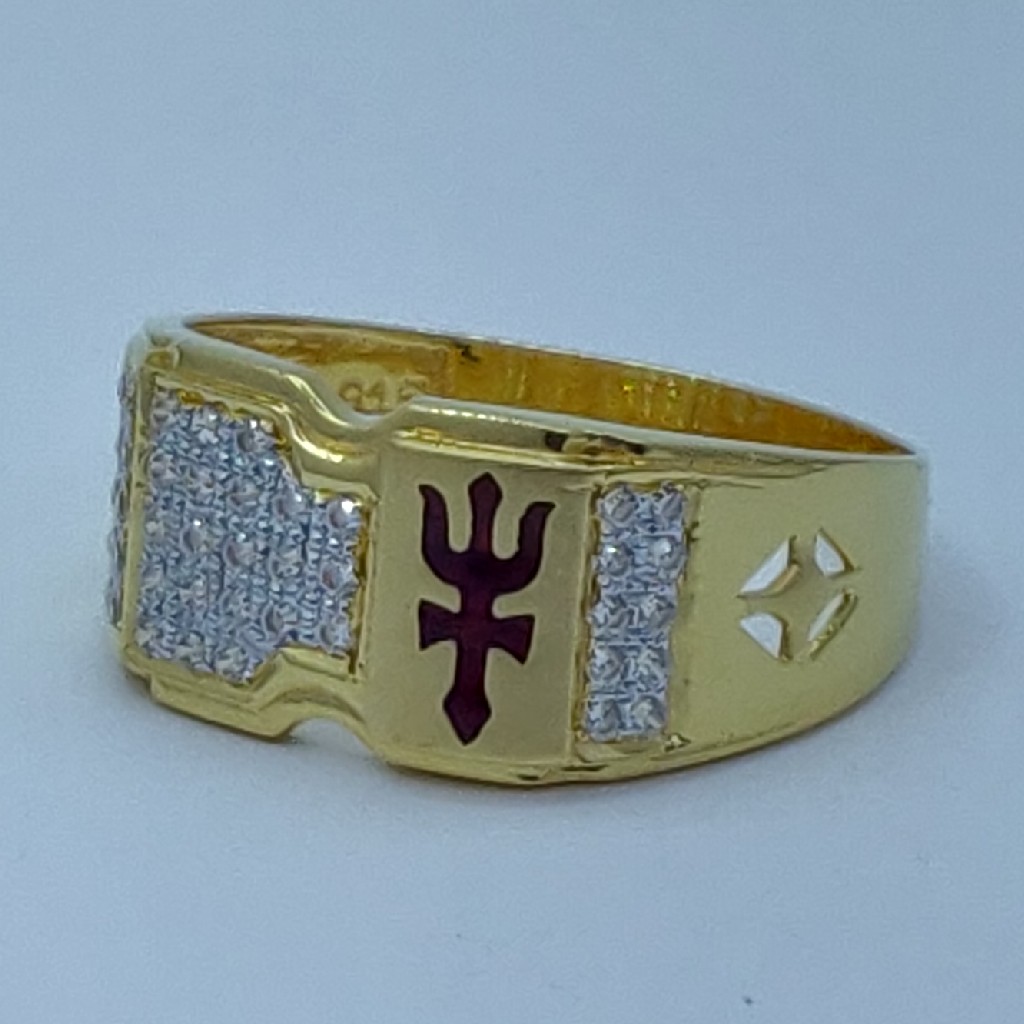 cz gold 916 HM fancy gents ring - Image 4