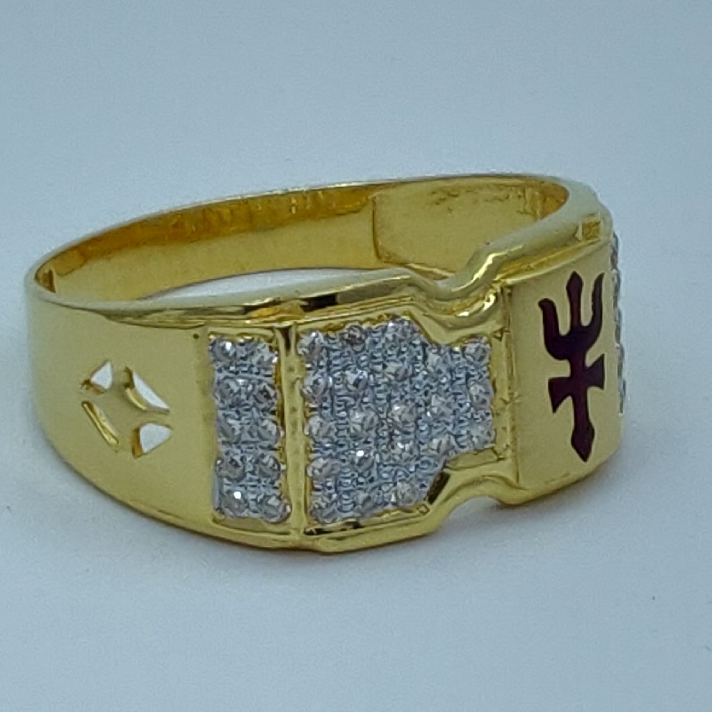 cz gold 916 HM fancy gents ring - Image 3