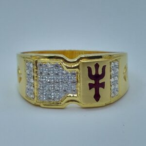 cz gold 916 HM fancy gents ring
