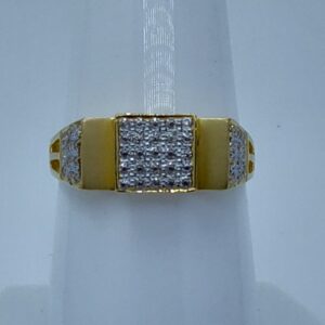 916 executive fancy cz gold gents ring
