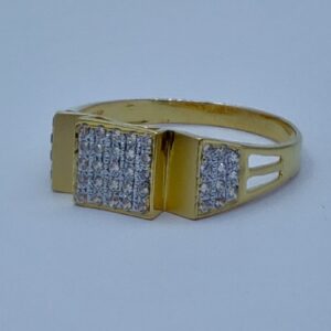 916 executive fancy cz gold gents ring