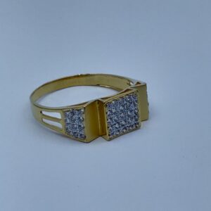 916 executive fancy cz gold gents ring