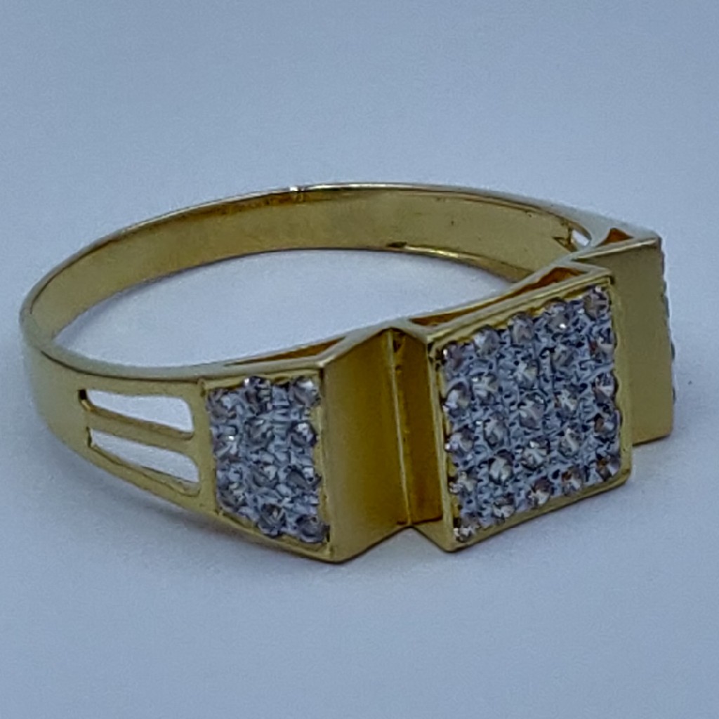916 executive fancy cz gold gents ring