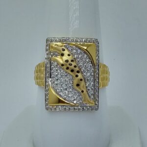 22k/916 fancy gold cz gents ring