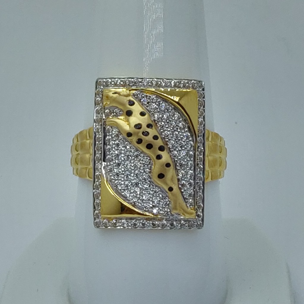 22k/916 fancy gold cz gents ring - Image 4