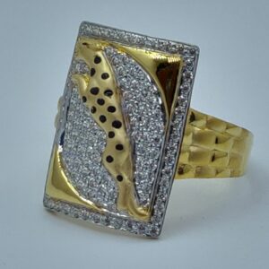 22k/916 fancy gold cz gents ring